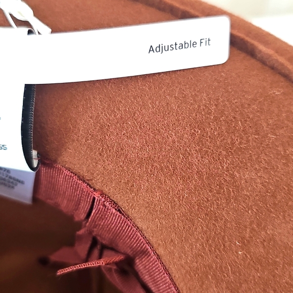 NWT Nordstrom Wool Felt Panama  Hat with Brown Belt/Gold Accent. One Size - Picture 11 of 14